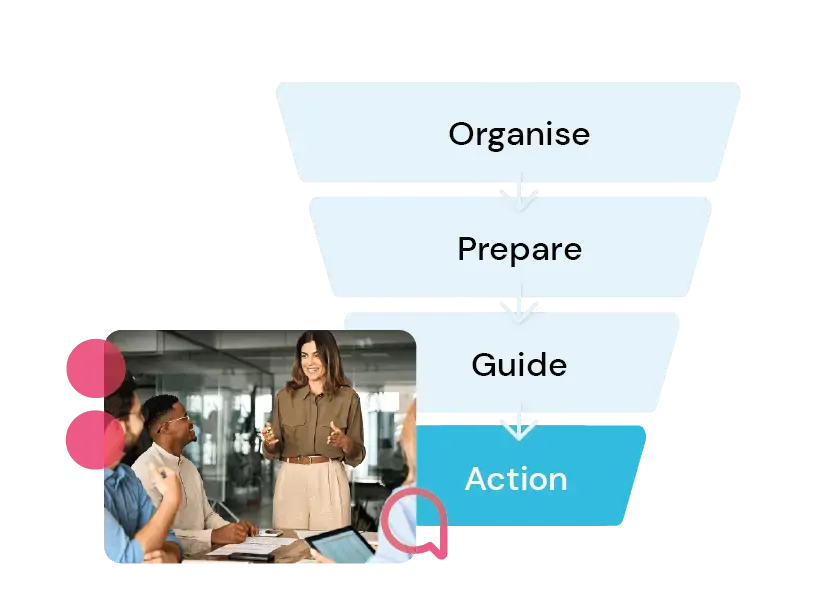 Capturing actions and agreed outcomes after 1:1s in OpenBlend to ensure accountability and follow-through